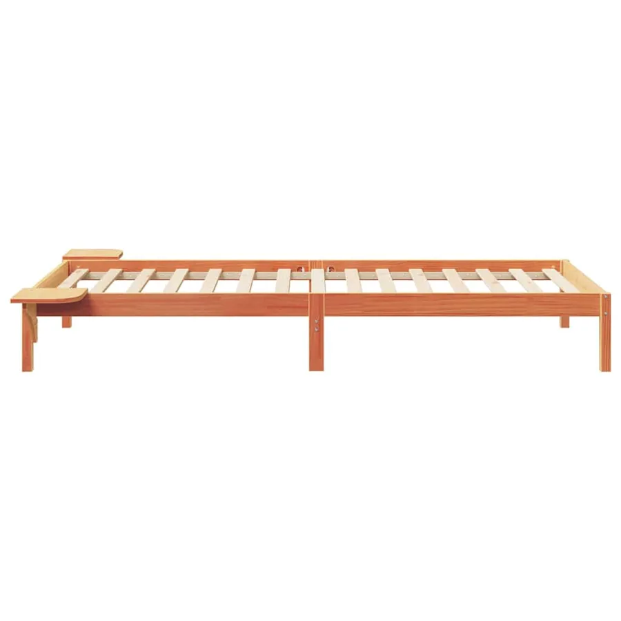 Cadre de lit avec tables de chevet Brun cire 80 x 220 cm - 6