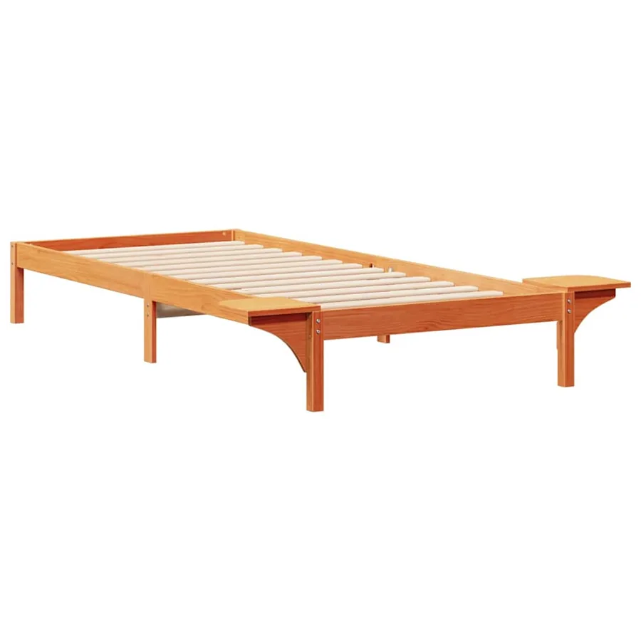 Cadre de lit avec tables de chevet Brun cire 80 x 220 cm - 7