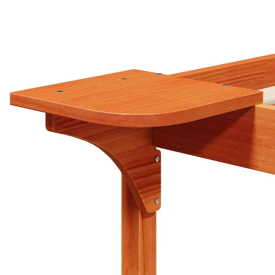 Cadre de lit avec tables de chevet Brun cire 80 x 220 cm - 9