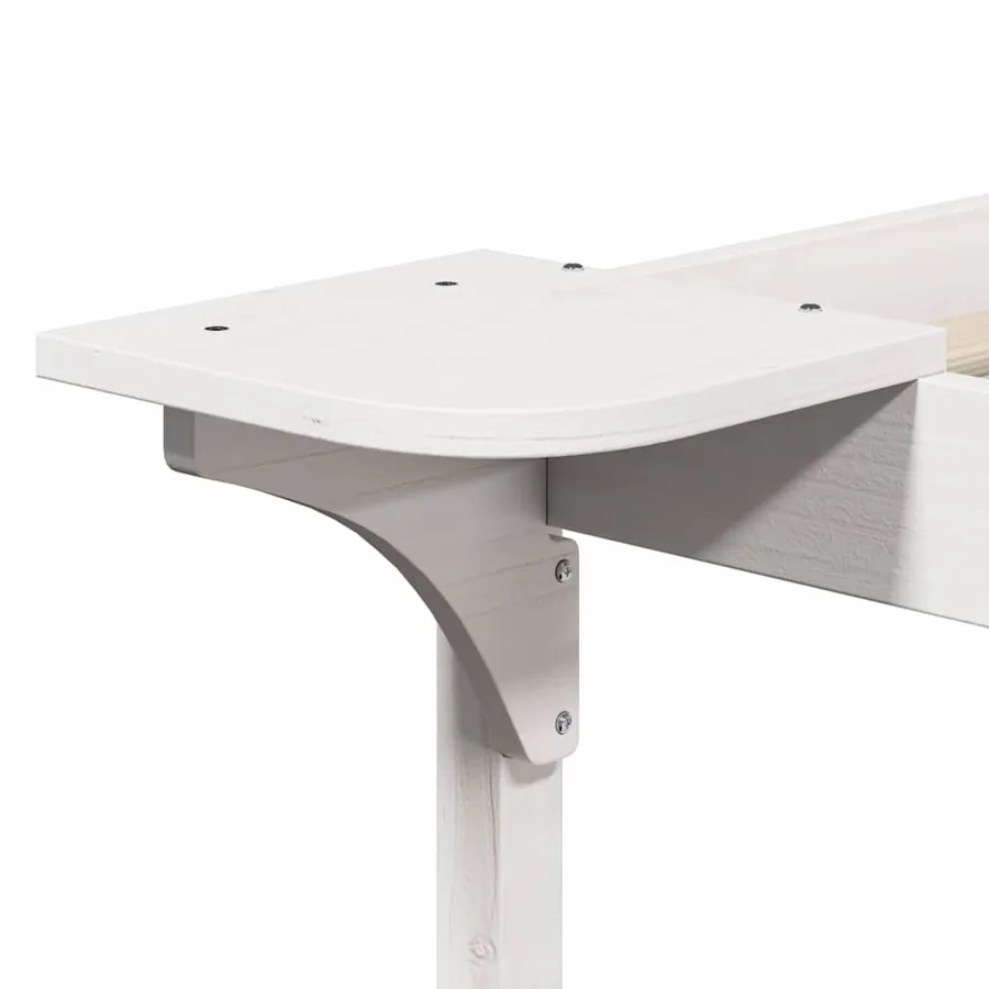 Cadre de lit avec tables de chevet Blanc 90 x 220 cm Pin massif - 9