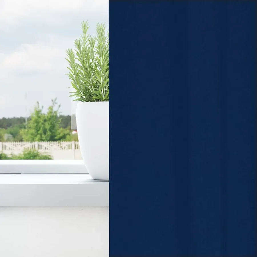 Rideaux occultants avec anneaux 2 pcs Bleu foncé 140 x 140 cm - 3