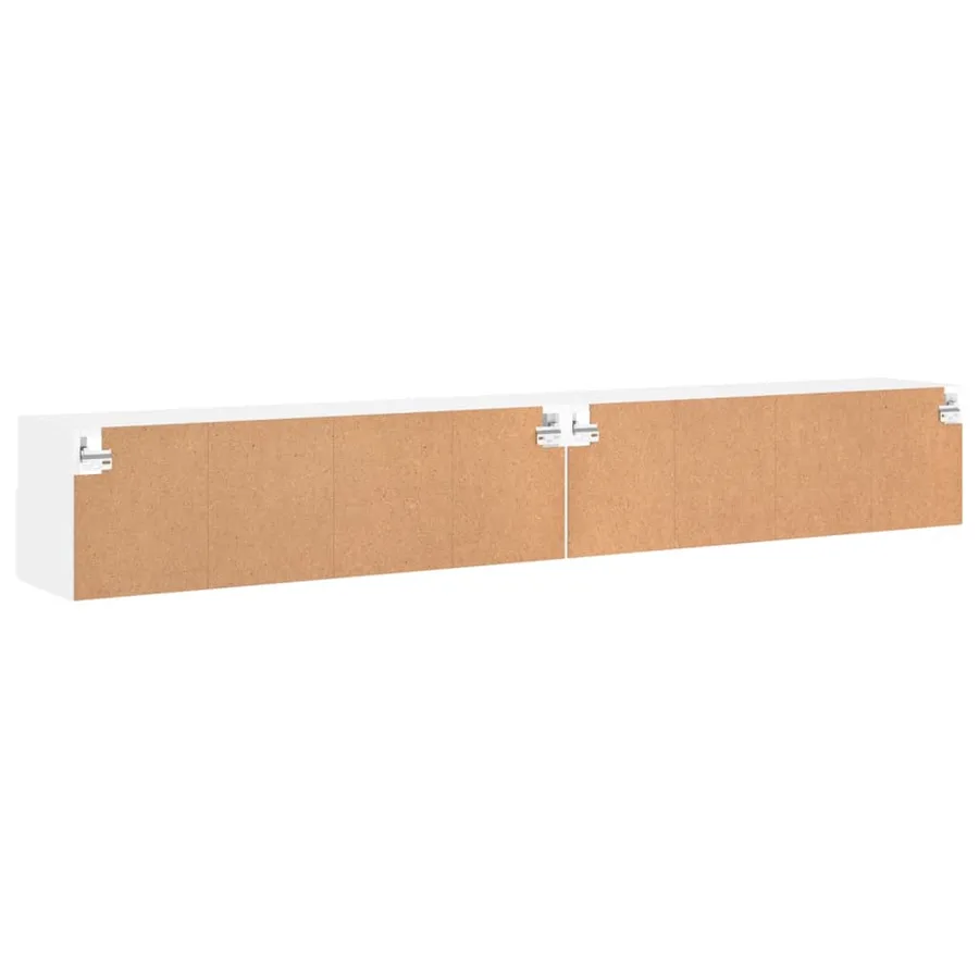 Meubles TV muraux 2 pcs blanc 100x30x30 cm bois d'ingénierie - 9