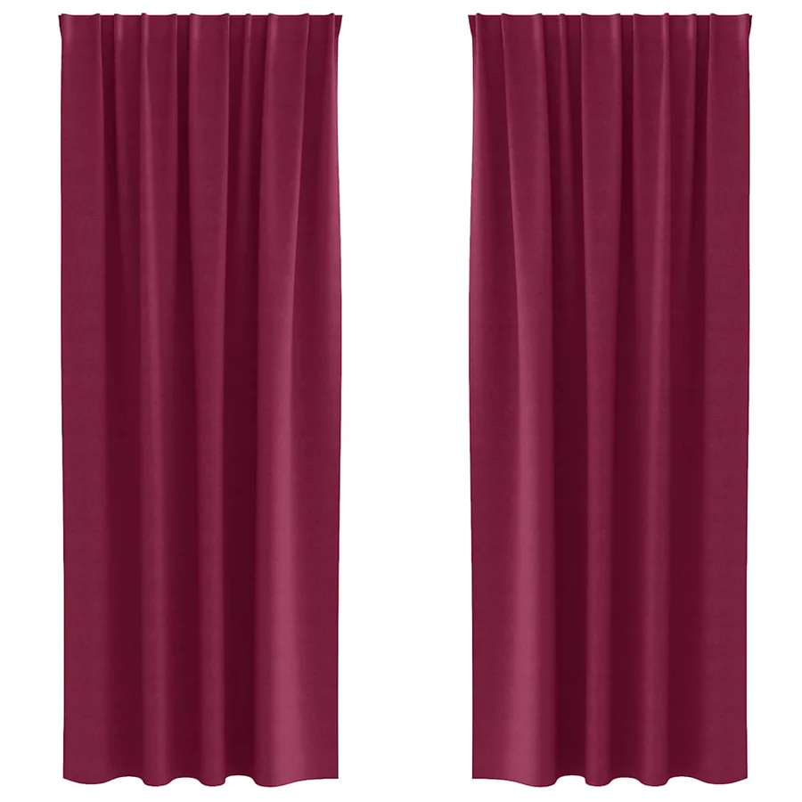 Rideaux occultants avec anneaux 2 pcs Bordeaux 225 x 140 cm - 2