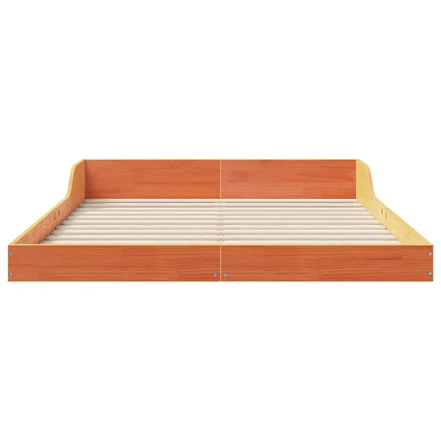 Cadre de lit Brun cire 135 x 190 cm Pin massif - 5