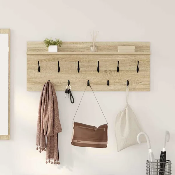 Porte-manteau mural avec étagère Chêne Sonoma 100 x 40 x 12 cm