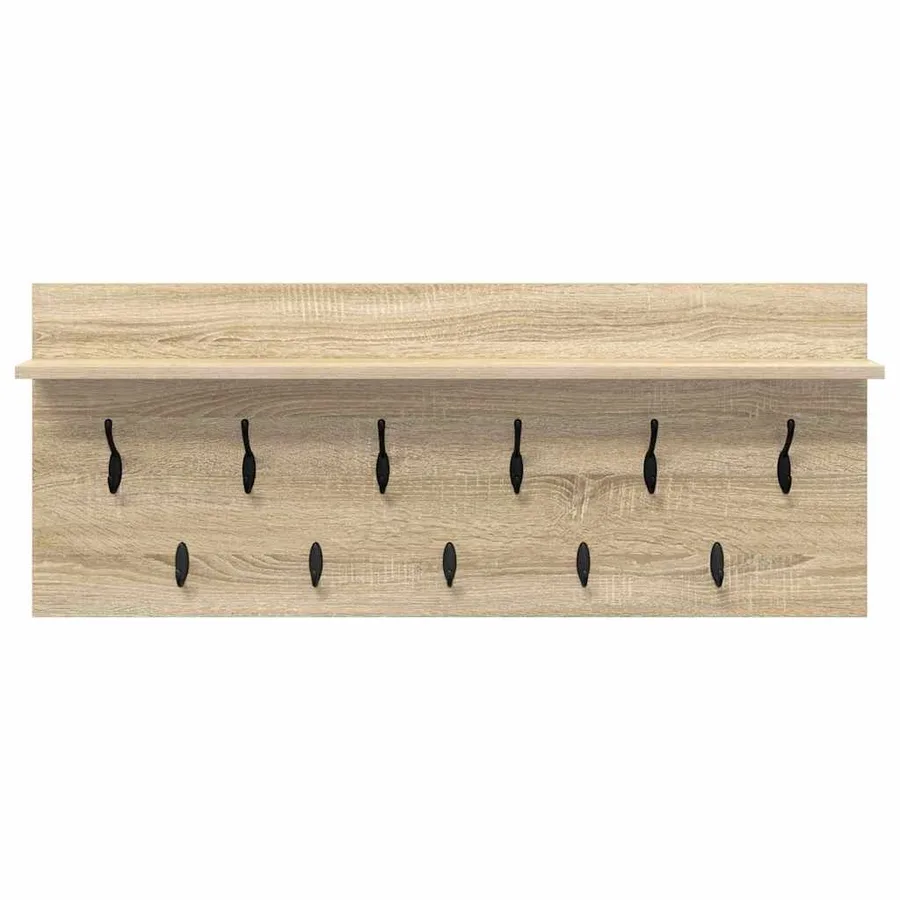 Porte-manteau mural avec étagère Chêne Sonoma 100 x 40 x 12 cm - 5