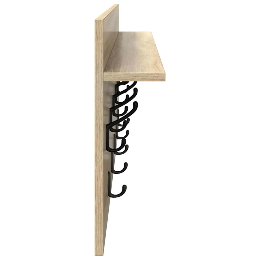 Porte-manteau mural avec étagère Chêne Sonoma 100 x 40 x 12 cm - 6