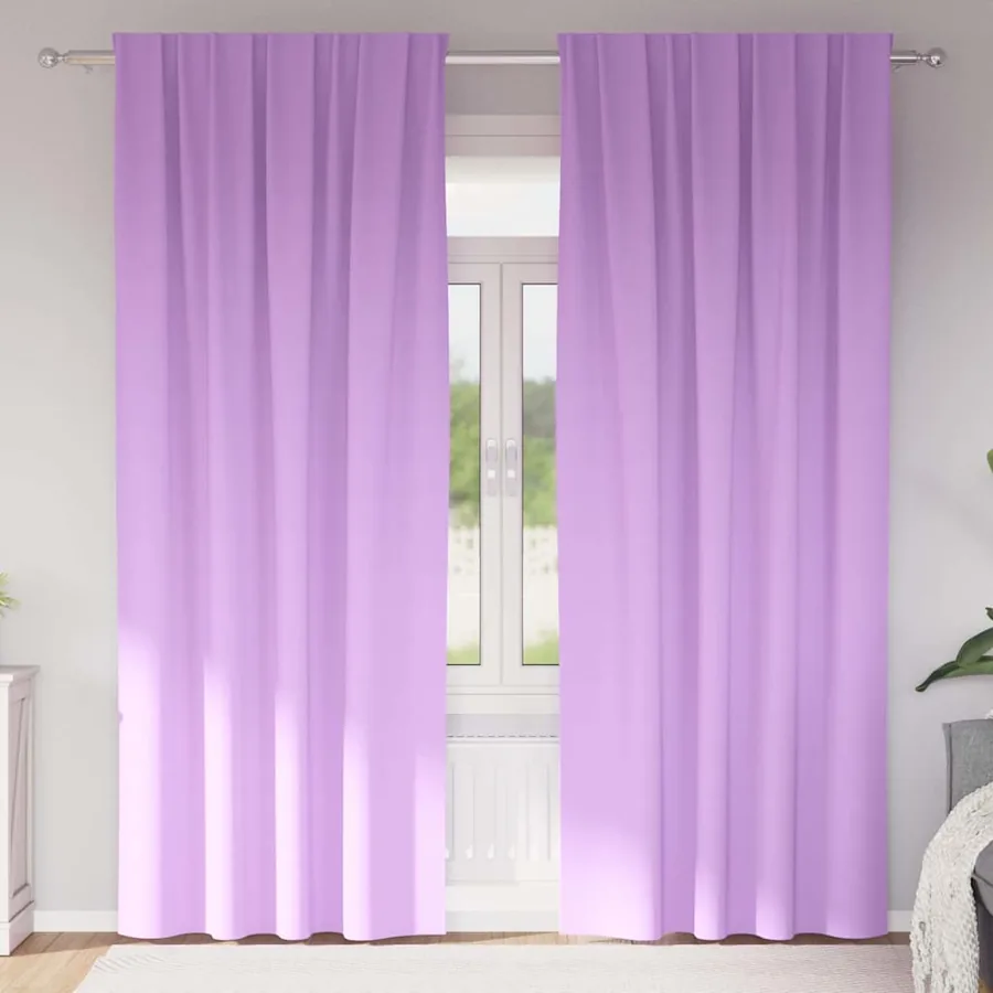 Rideaux occultants avec anneaux 2 pcs Violet 225 x 140 cm