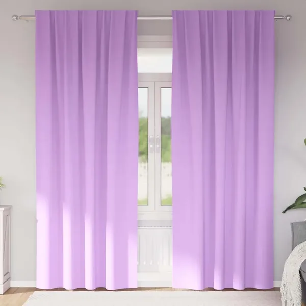 Rideaux occultants avec anneaux 2 pcs Violet 225 x 140 cm