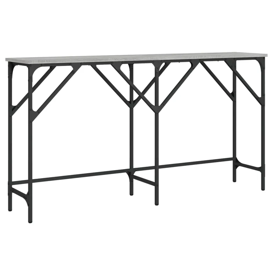 Table console sonoma gris 140x29x75 cm bois d'ingénierie - 2