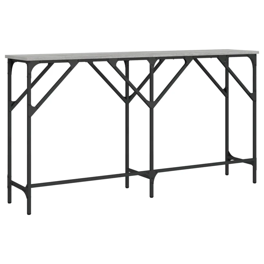 Table console sonoma gris 140x29x75 cm bois d'ingénierie - 6
