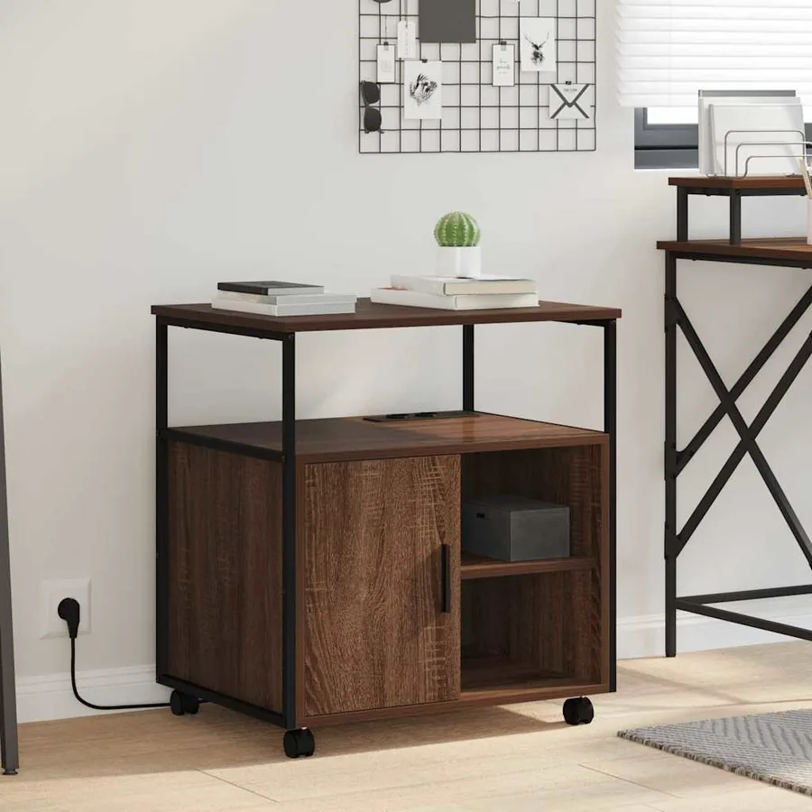 Cabinet avec Station de Charge Chêne brun 61 x 46 x 67 cm