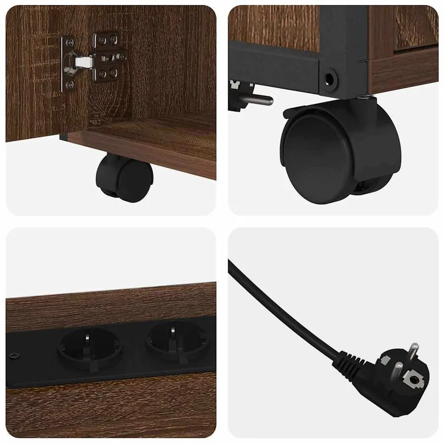 Cabinet avec Station de Charge Chêne brun 61 x 46 x 67 cm - 10