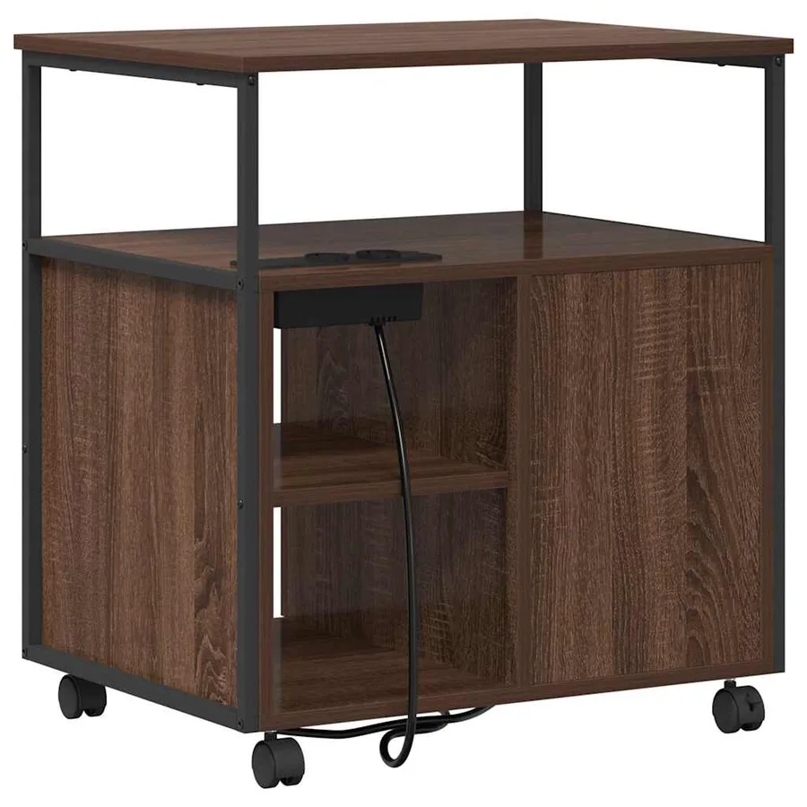 Cabinet avec Station de Charge Chêne brun 61 x 46 x 67 cm - 9
