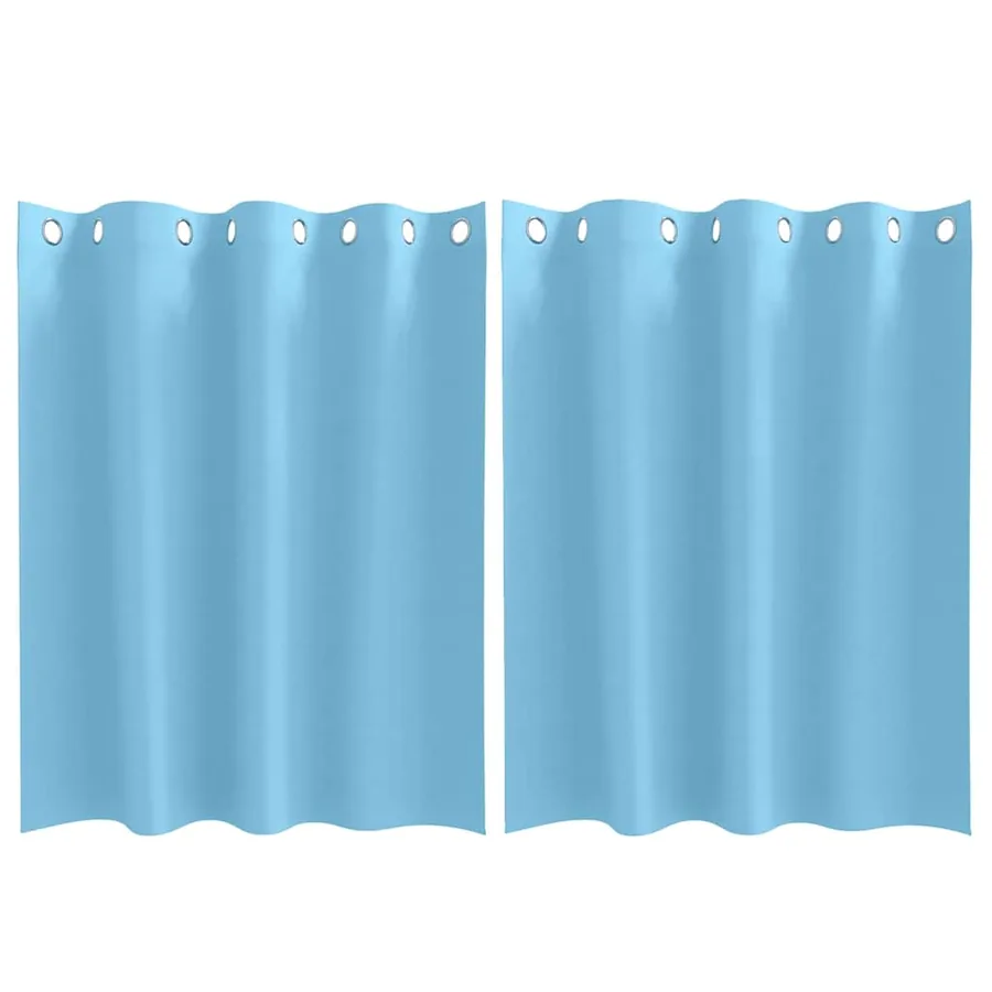 Rideaux occultants avec anneaux 2 pcs Bleu clair 140 x 140 cm - 2
