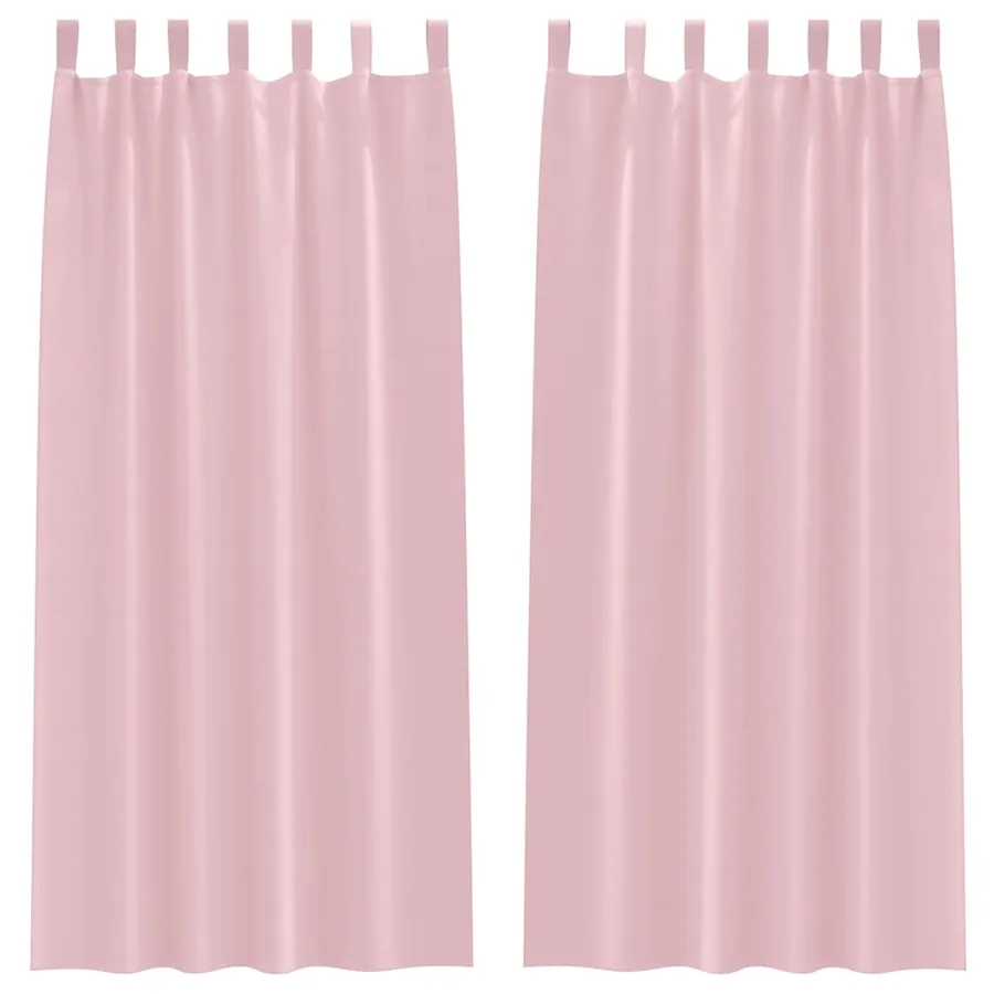 Rideaux occultants avec anneaux 2 pcs Rose bébé 260 x 140 cm - 2