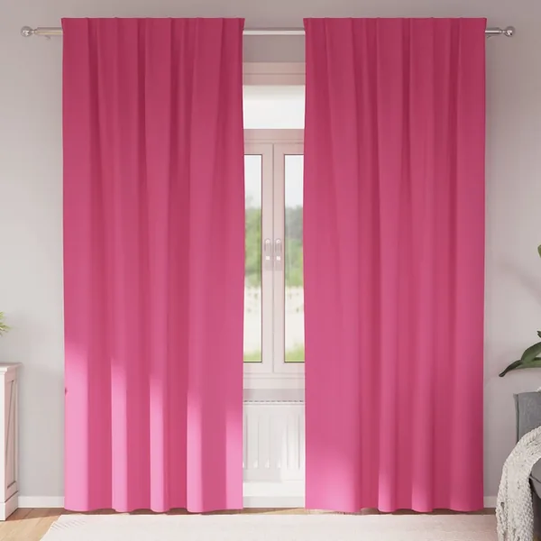 Rideaux occultants avec anneaux 2 pcs Rose vif 225 x 140 cm