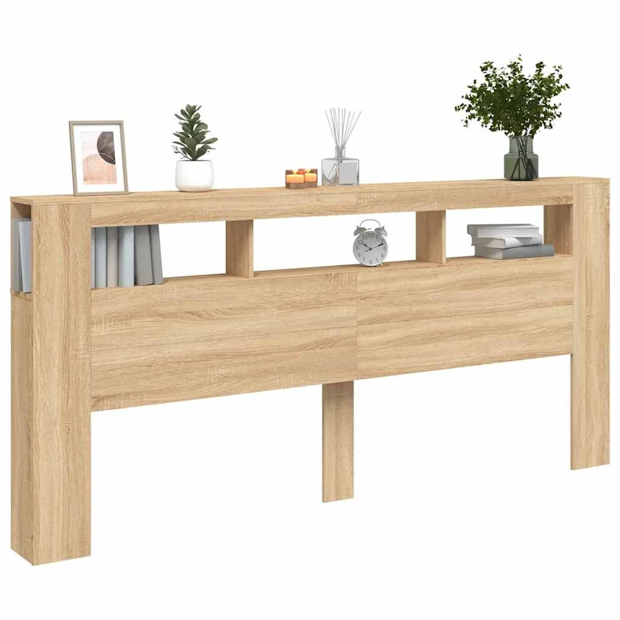 Tête de lit à LED chêne sonoma 220x18,5x103,5cm bois ingénierie - 12