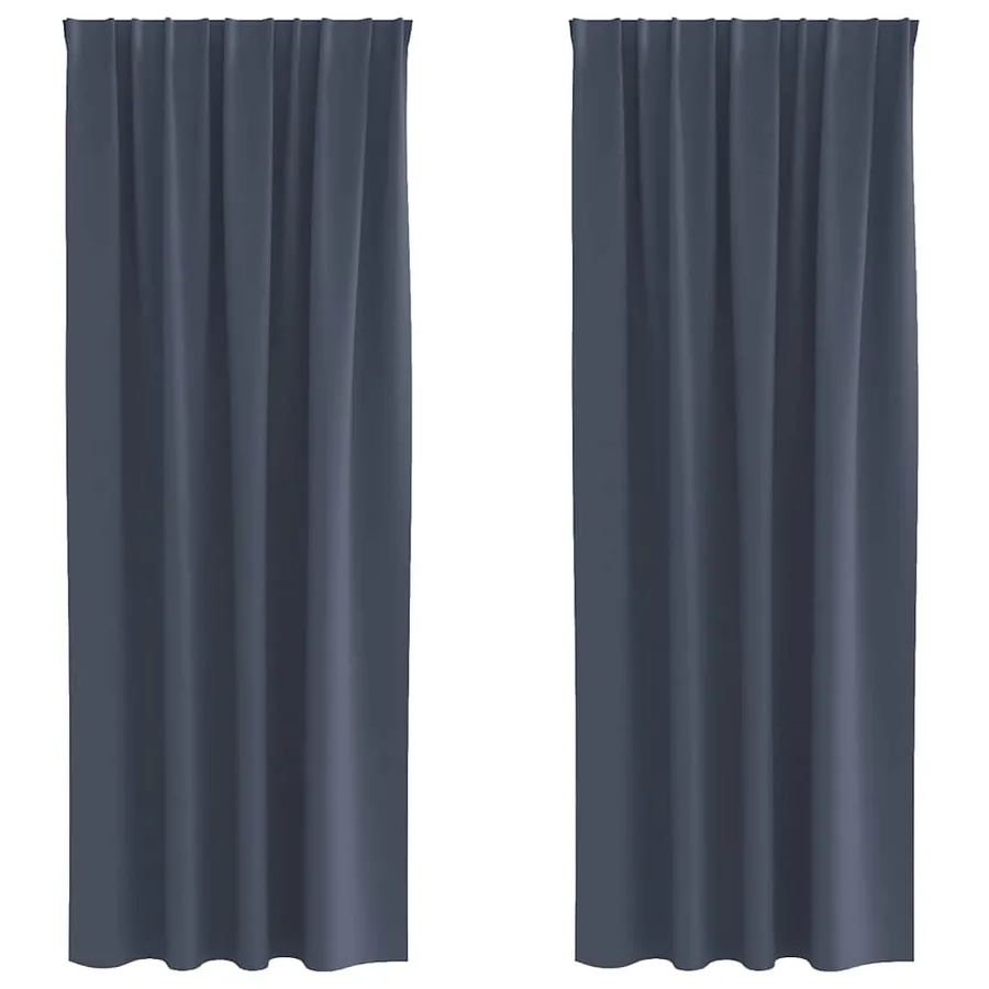 Rideaux occultants avec anneaux 2 pcs Anthracite 260 x 140 cm - 2