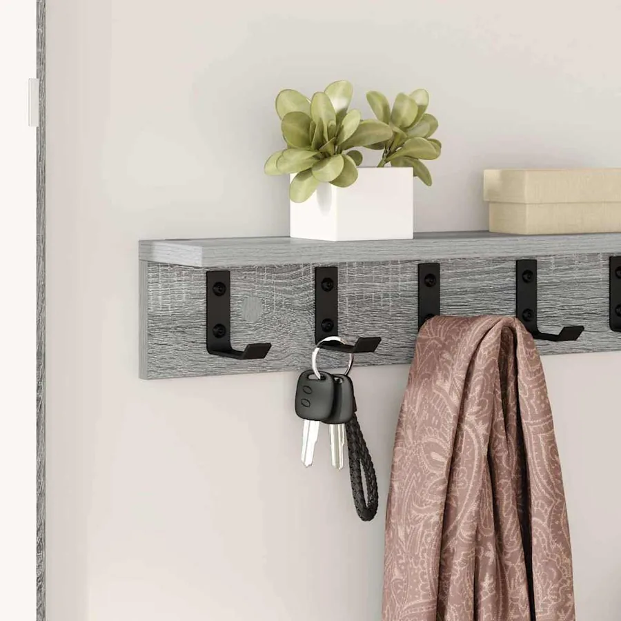 Porte-manteau mural Gris Sonoma 60 x 10,5 x 10,5 cm - 4