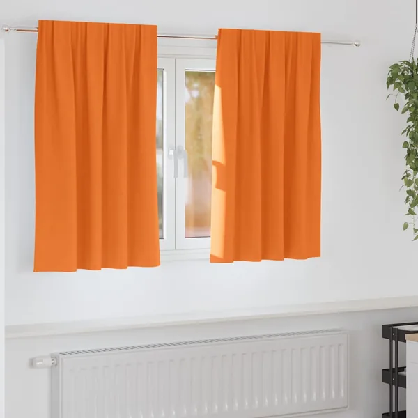 Rideaux occultants avec anneaux 2 pcs Orange vif 140 x 140 cm