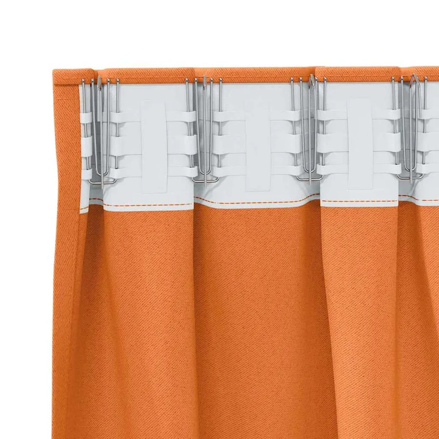 Rideaux occultants avec anneaux 2 pcs Orange vif 140 x 140 cm - 5