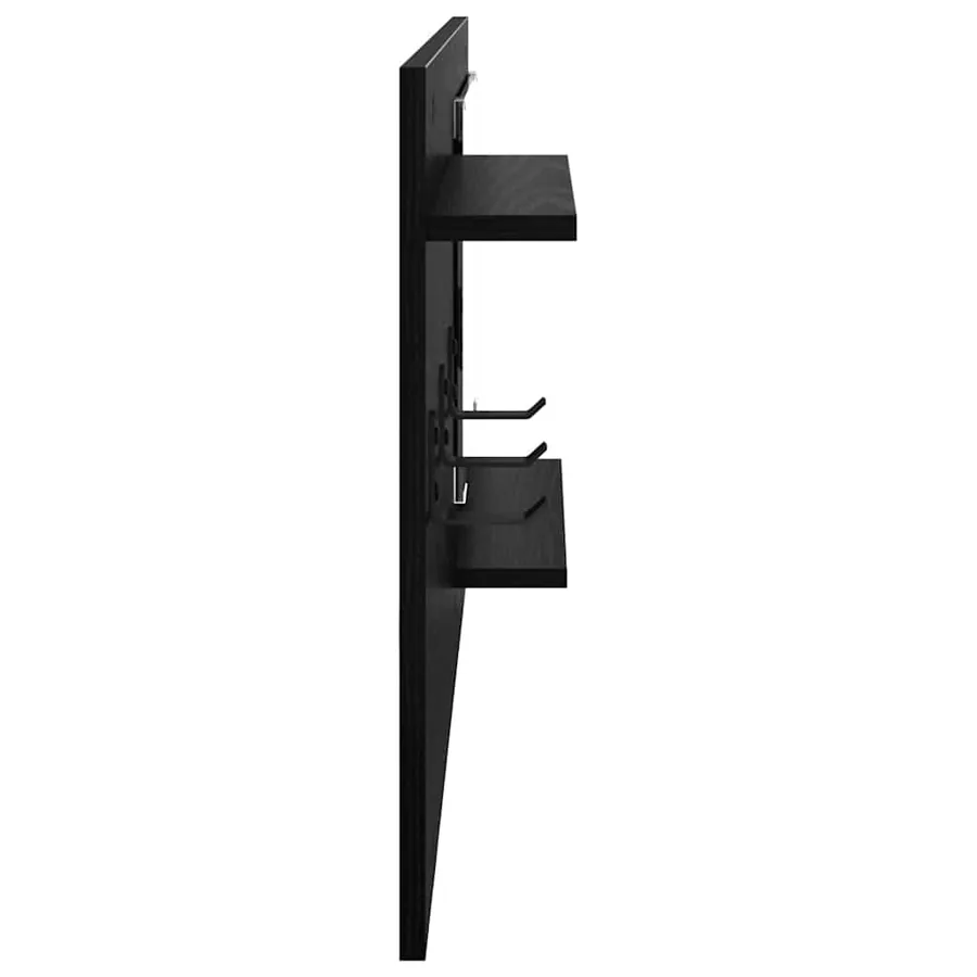 Porte-manteau mural avec étagère Chêne noir 90 x 10 x 50 cm - 6