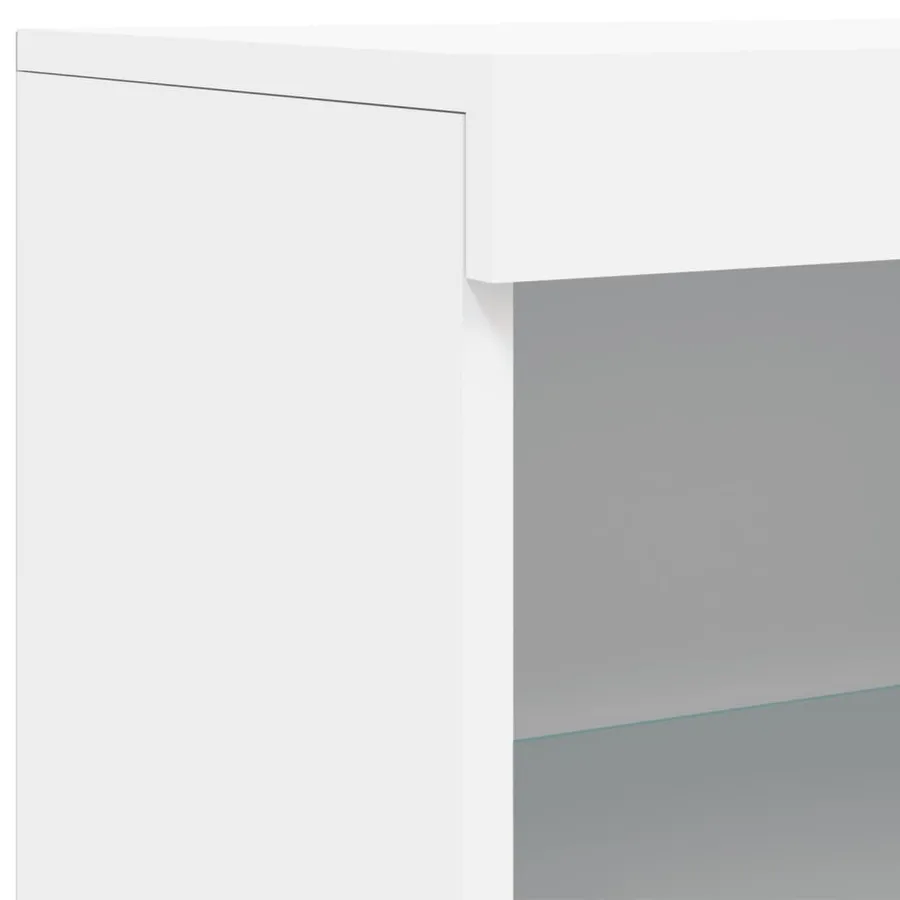 Buffet avec lumières LED blanc 60,5x37x100 cm - 9