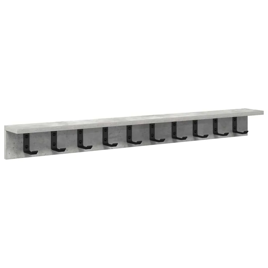 Porte-manteau mural Gris béton 100 x 10,5 x 10,5 cm - 2