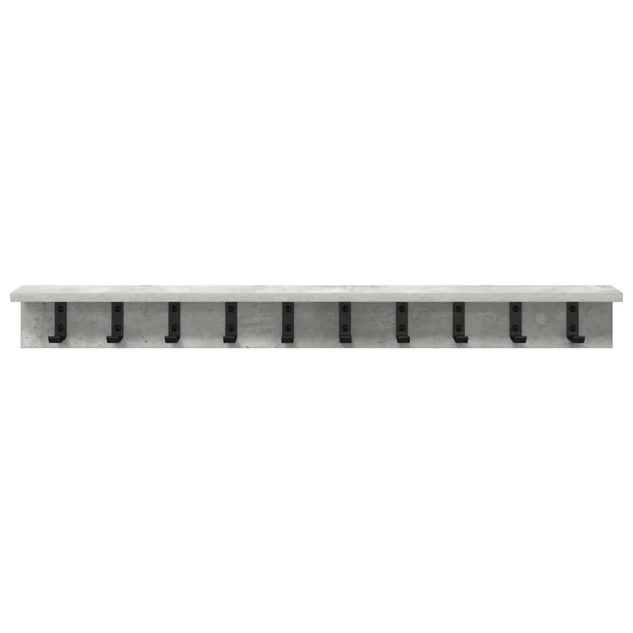Porte-manteau mural Gris béton 100 x 10,5 x 10,5 cm - 5