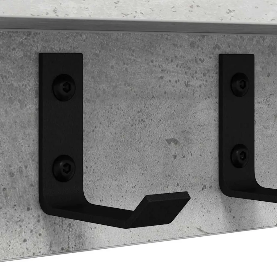 Porte-manteau mural Gris béton 100 x 10,5 x 10,5 cm - 9