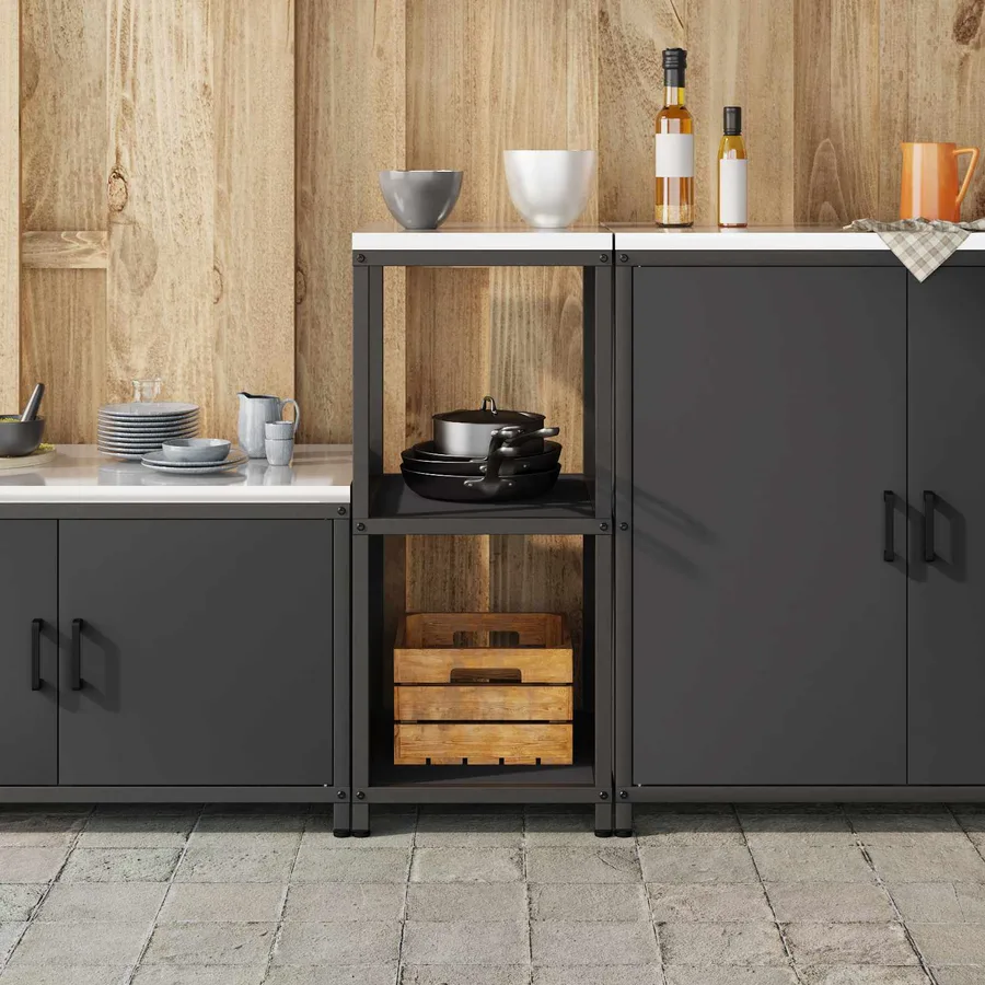 Rangement de cuisine HATTEM Noir 40 x 50 x 92 cm Acier - 4