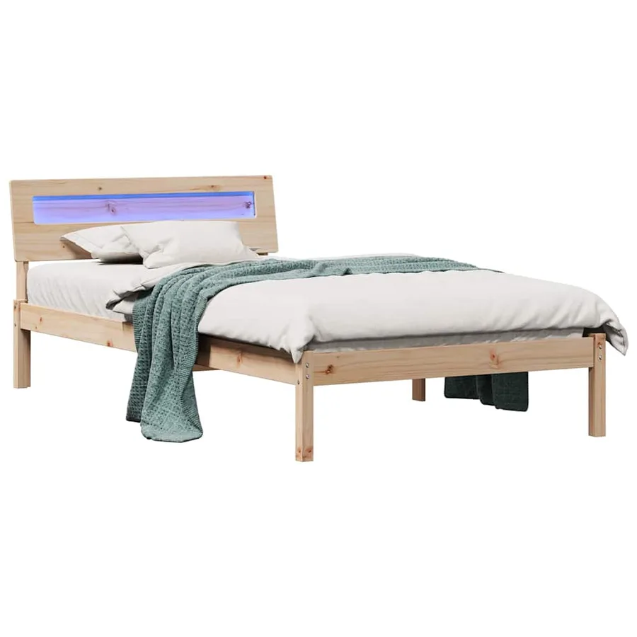 Cadre de lit avec tête de lit Marron 80 x 200 cm Pin massif - 3