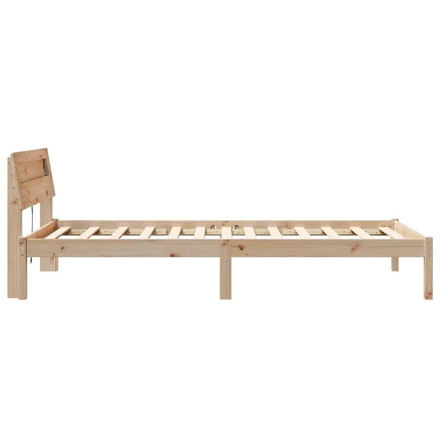 Cadre de lit avec tête de lit Marron 80 x 200 cm Pin massif - 6