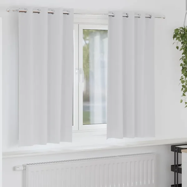 Rideaux occultants avec anneaux 2 pcs Gris pâle 175 x 140 cm
