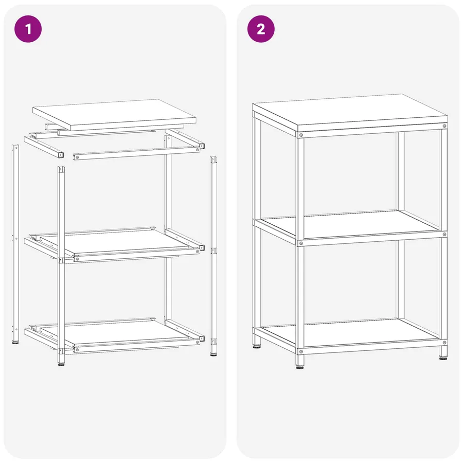 Rangement de cuisine HATTEM Noir 60 x 50 x 92 cm Acier - 12