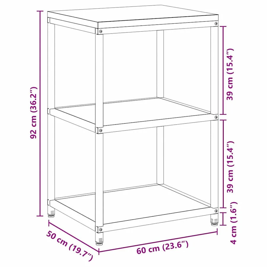 Rangement de cuisine HATTEM Noir 60 x 50 x 92 cm Acier - 18