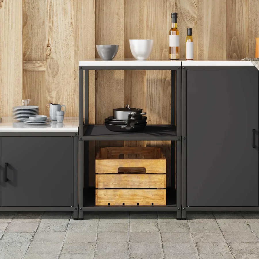 Rangement de cuisine HATTEM Noir 60 x 50 x 92 cm Acier - 4