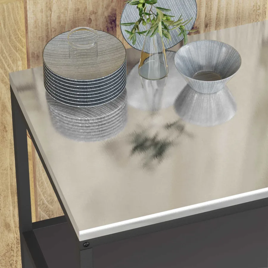 Rangement de cuisine HATTEM Noir 60 x 50 x 92 cm Acier - 5