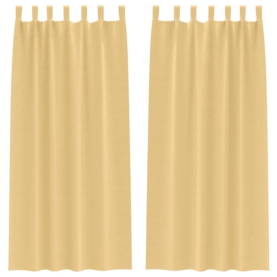 Rideaux occultants avec anneaux 2 pcs Beige 245 x 140 cm - 2