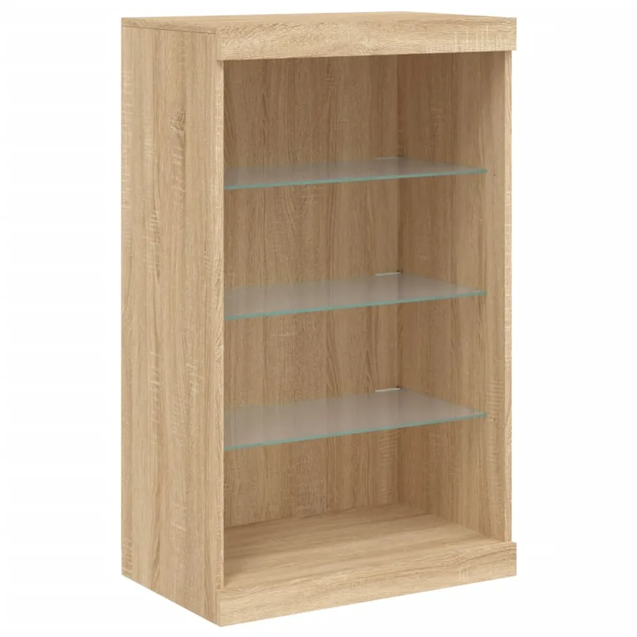 Buffet avec lumières LED chêne sonoma 181,5x37x100 cm - 9