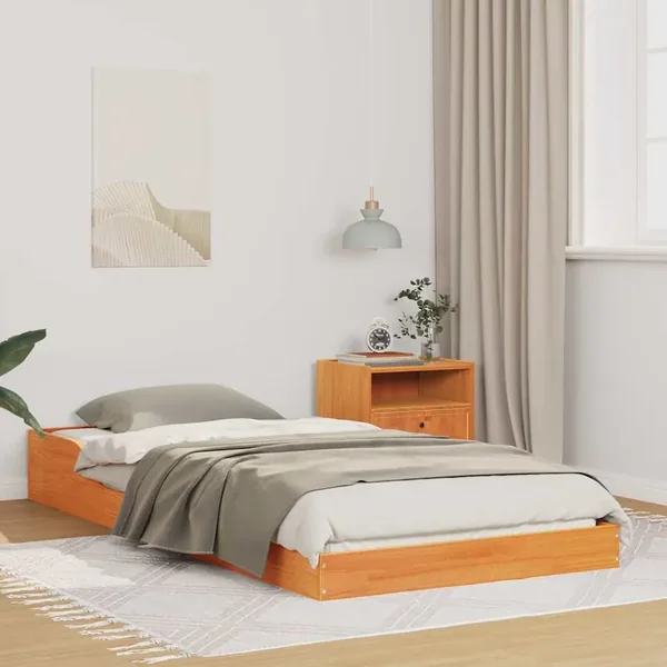 Cadre de lit Brun cire 80 x 210 cm Pin massif