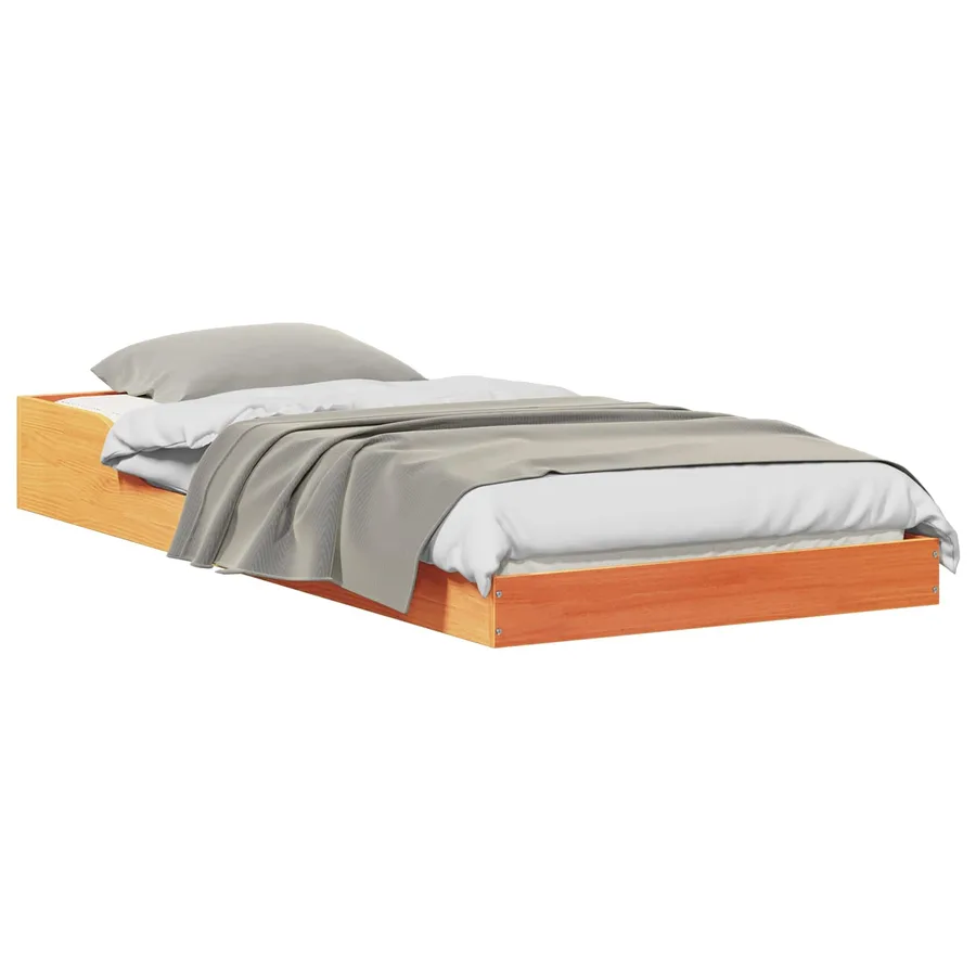 Cadre de lit Brun cire 80 x 210 cm Pin massif - 2