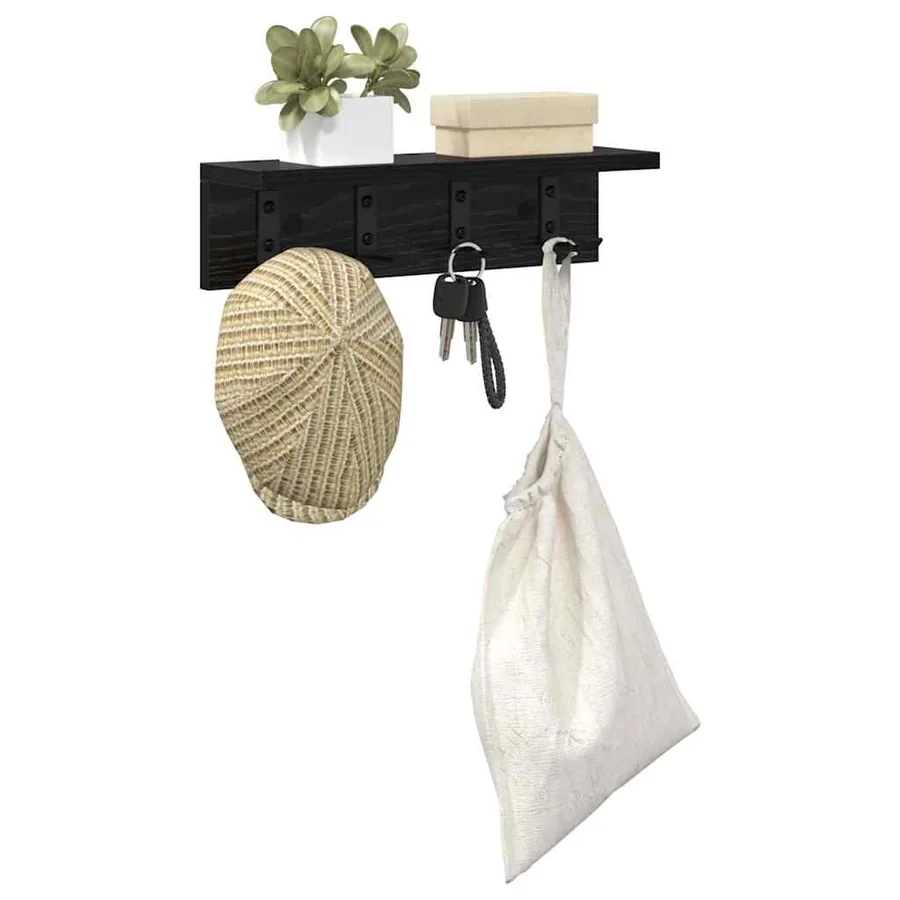 Porte-manteau mural Chêne noir 40 x 10,5 x 10,5 cm - 3