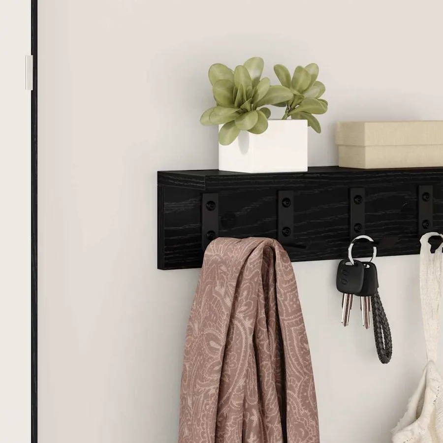 Porte-manteau mural Chêne noir 40 x 10,5 x 10,5 cm - 4