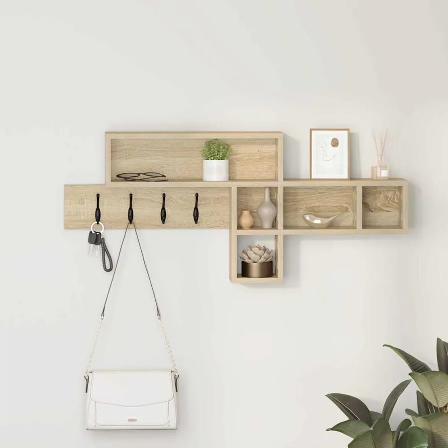 Porte-manteau mural Chêne Sonoma 100 x 12 x 43,5 cm