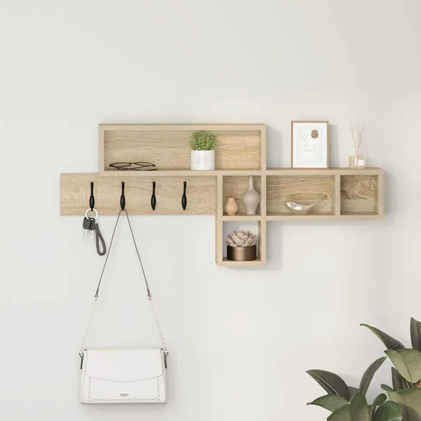 Porte-manteau mural Chêne Sonoma 100 x 12 x 43,5 cm
