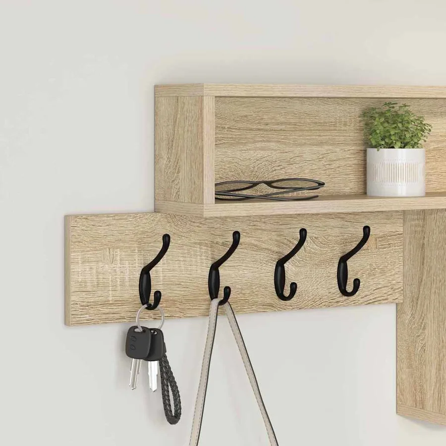 Porte-manteau mural Chêne Sonoma 100 x 12 x 43,5 cm - 4