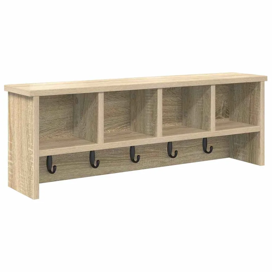 Porte-manteau mural avec étagère Chêne Sonoma 75 x 16 x 26 cm - 2