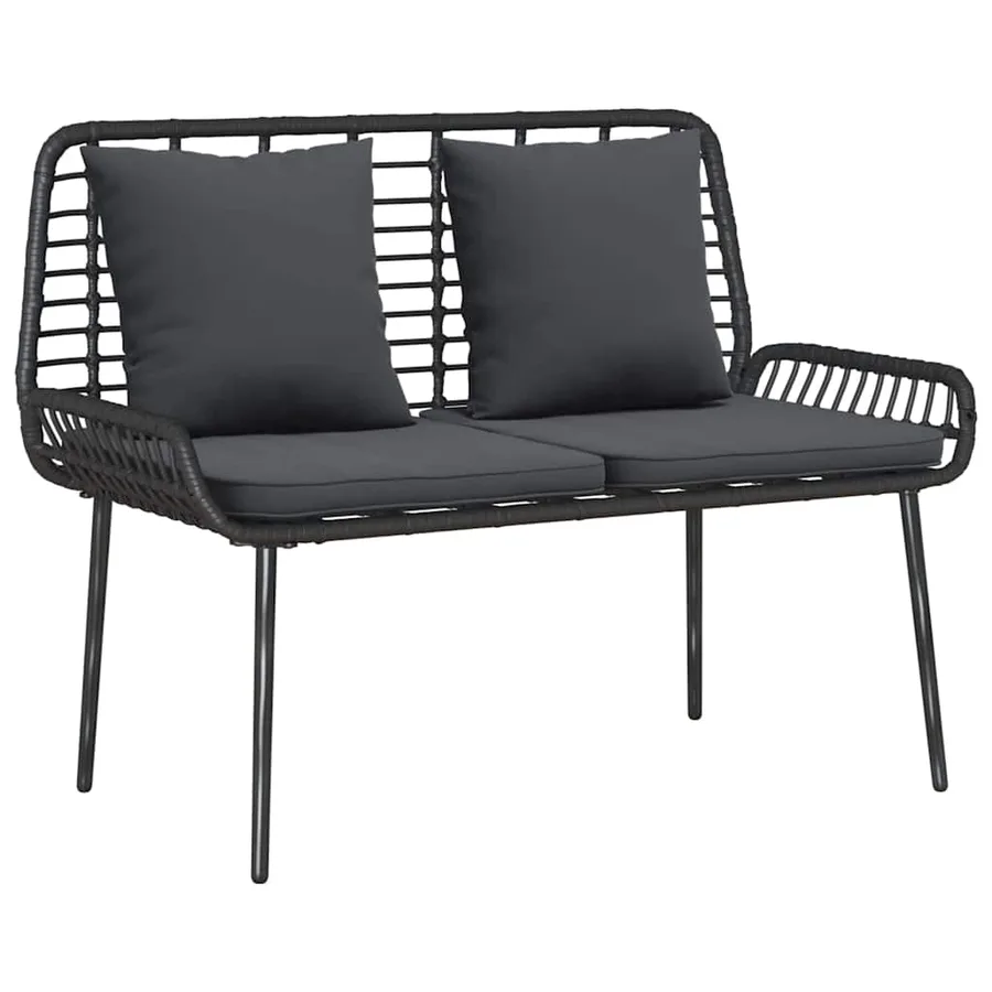 Banc de jardin Noir et anthracite polyrotin - 2